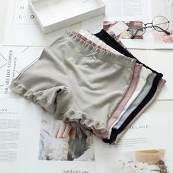 Twist lace bottoming security pants seamless mid-waist underwear ຂອງແມ່ຍິງ bow boxer ສັ້ນ