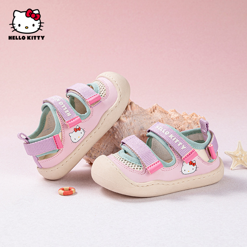 Hellokitty Children's Shoes Baby Shoes 2026 Summer New Style Girls' Closed-Toe Sandals Cartoon Velcro Cute Style