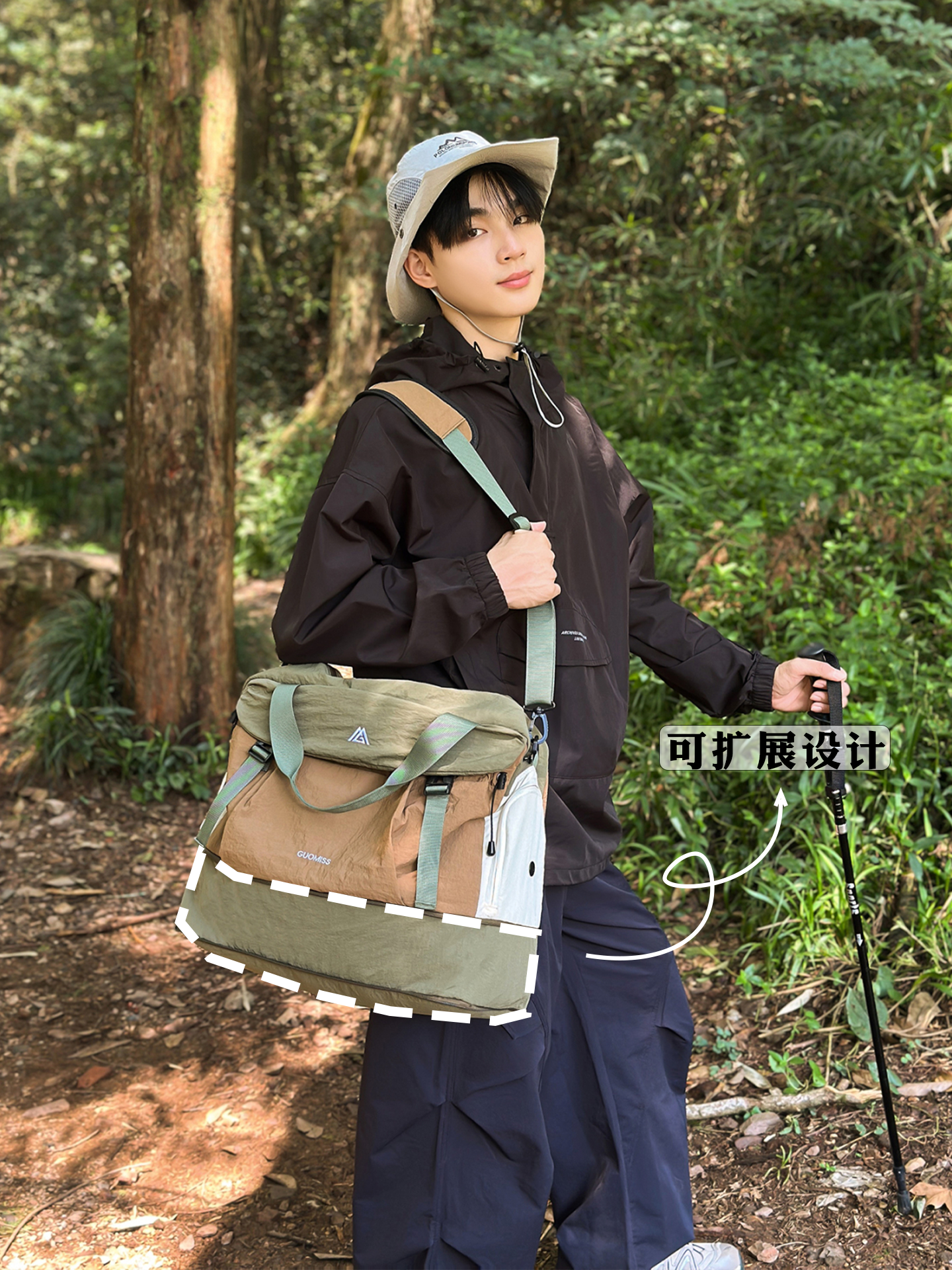 Short-Distance Travel Bag, Large Capacity, Can Be Used as a Trolley Case, Boarding Bag, Luggage Bag, Women's Expandable Leisure Sports and Fitness Bag