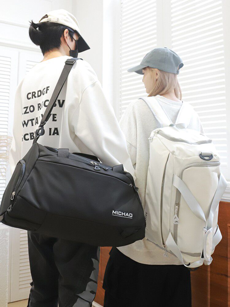 Large-Capacity Backpack for Women That Can Be Attached to a Trolley Case, Fashionable Waterproof Gym Bag for Men, Single-Shoulder Luggage Bag