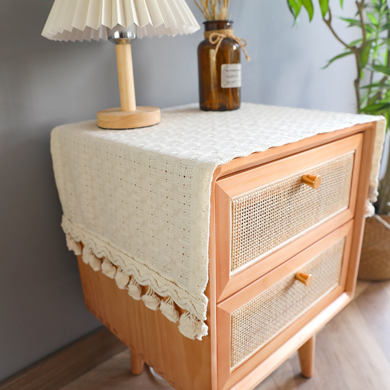 Nanshan Original Bedside Table Cover, Wabi-Sabi Style Japanese Washing Machine Dust Cover, Refrigerator Dust Cover, Universal Cover Cloth Nanshan Original Bedside Table Cover, Wabi-Sabi Style Japanese Washing Machine Dust Cover, Refrigerator Dust Cover, Universal Cover Cloth