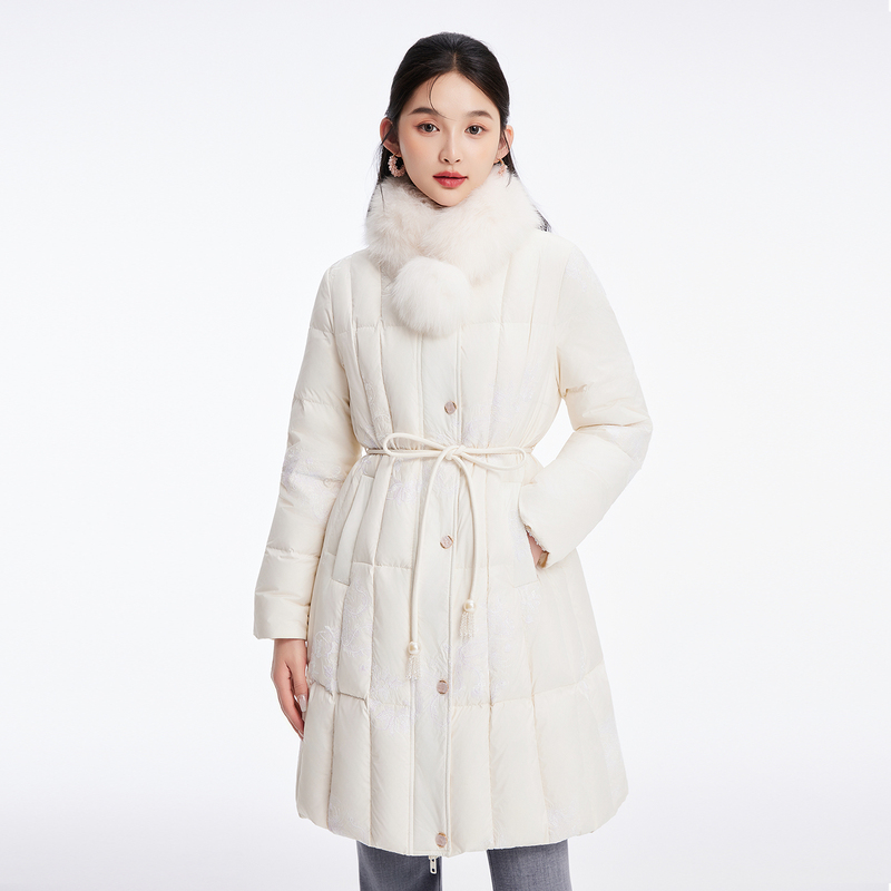 Lucidy/Lucidy Fur Collar 90% White Duck down Waist-Cinched down Jacket for Women 2025 Winter New Commuter Coat Lucidy/Lucidy Fur Collar 90% White Duck down Waist-Cinched down Jacket for Women 2025 Winter New Commuter Coat
