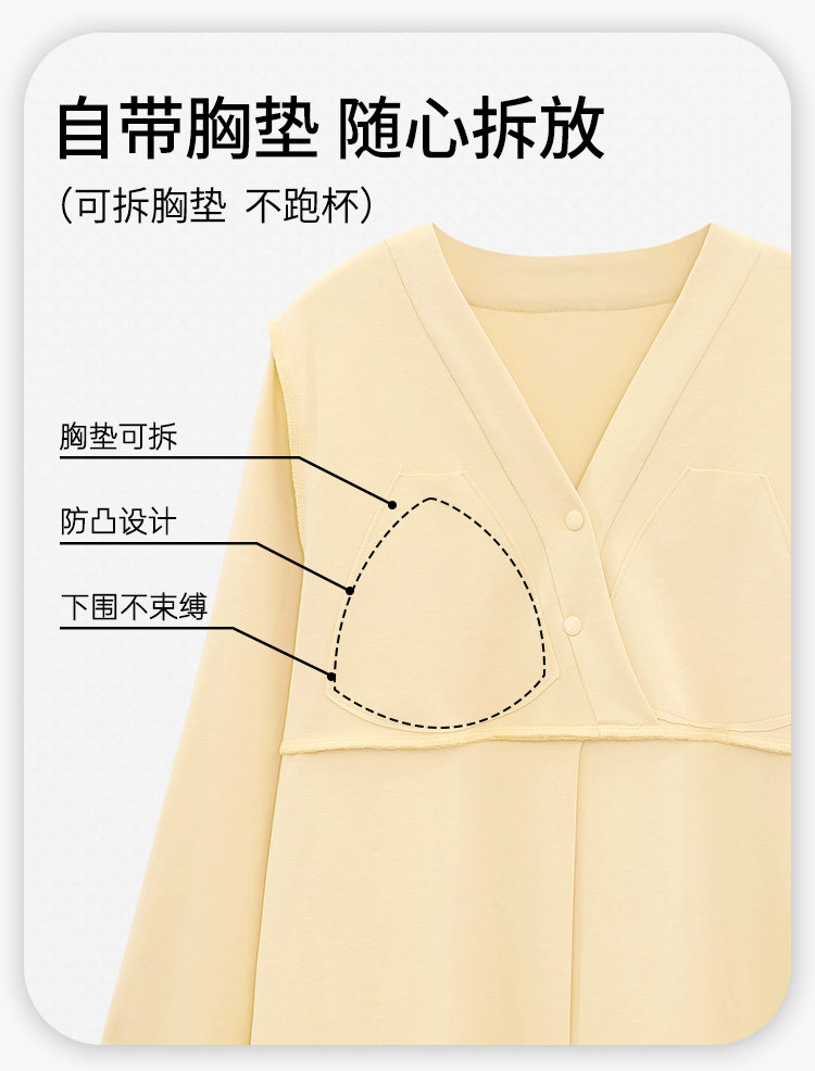 带胸垫月子服纯棉全棉吸汗秋冬款哺乳孕妇睡衣夏季薄款产后家居服 — 21