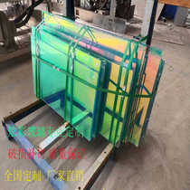 Double-layer ultra-white laminated colorful gradient shower room hotel engineering scenic area partition art tempered glass