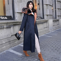 Pie overcomes women 2021 Otter Rabbit fur integrated leather grass can be removed with long cover with lap and cap jacket