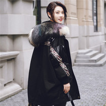 Dazzling Silver Fox Fur Collar Overcomes Woman 2020 New Little Loose Otters Rabbit Fur Detachable Liner Fur Coats
