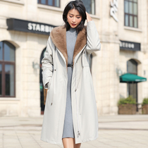2020 female winter new whole mink pie overcomes the fur-integrated mink liner can be torn down to overcome mid-knee
