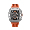 Silver orange stainless steel case