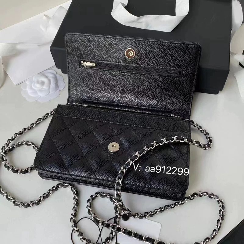 Easiest for Match Style Small Fragrant Woc Fortune Bag Caviar Cowhide Cf Chain Crossbody Bag Single Shoulder Mini Bag Small Square Bag