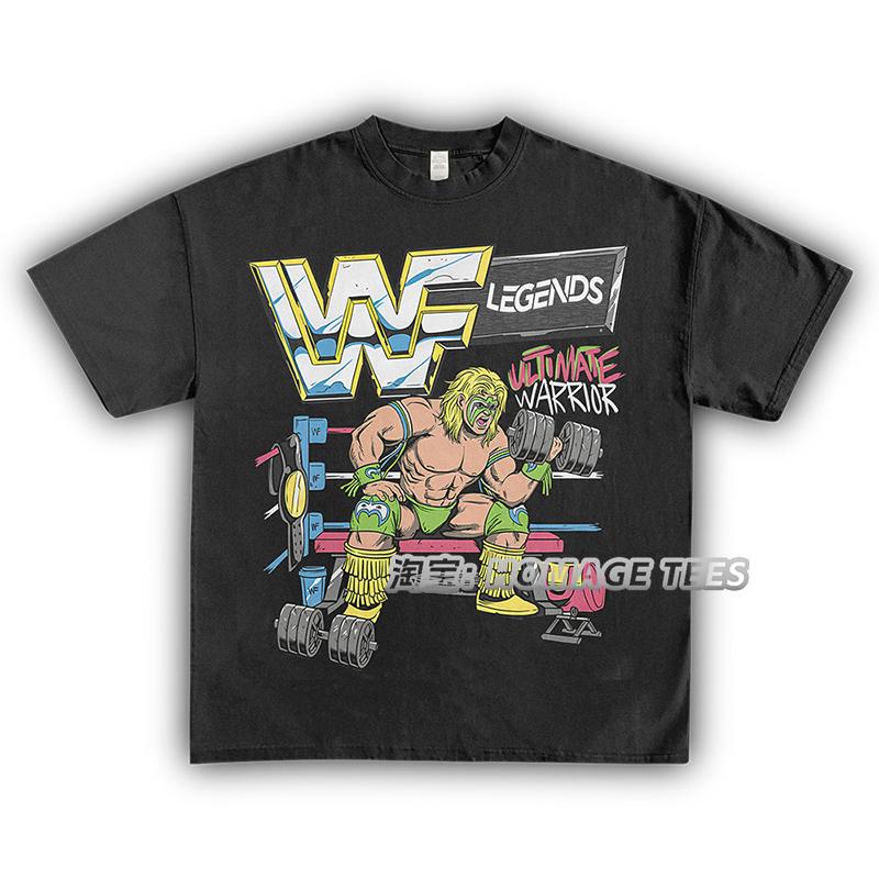 Homage Tees Varil Warrior Wwe Professional Wrestler American Street Style Short-Sleeved Round-Neck T-Shirt