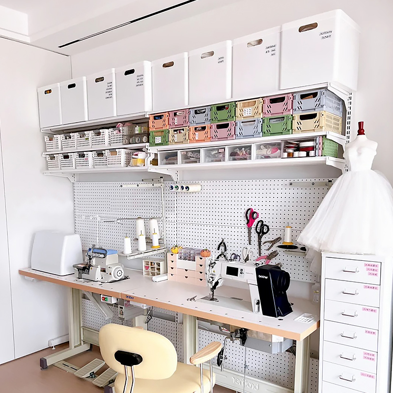 Hardware Storage Sewing Machine Hole Board Bookshelf Reinforced Shelf Storage Rack Popular Rental Floor-Standing Punch-Free Shelf