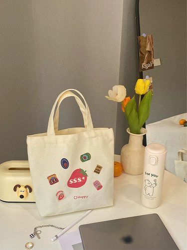 Мультяшный шоппер, тканевый мешок с молнией, льняная сумка