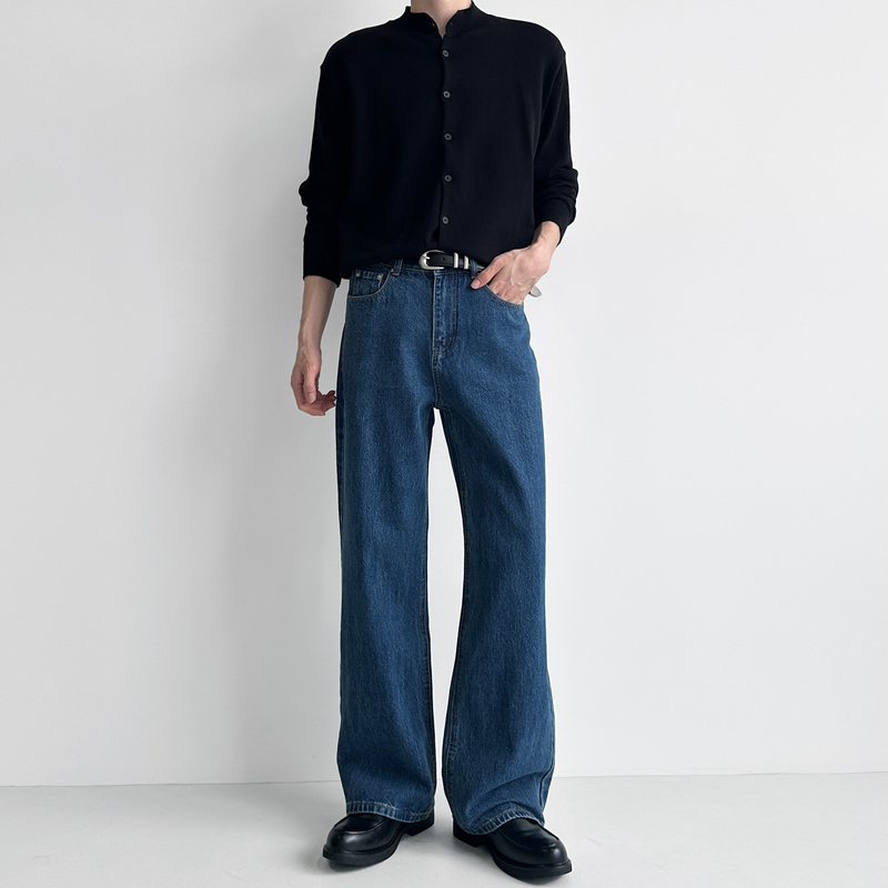 All K11P'Lyocell Fabric' Autumn Vintage A-Line Wide-Leg Jeans Men's Loose Straight-Leg Trousers All K11P'Lyocell Fabric' Autumn Vintage A-Line Wide-Leg Jeans Men's Loose Straight-Leg Trousers