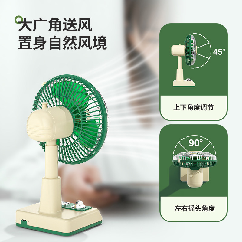 [Desktop Cooling Companion]Newman 2025 New Model Desktop Retro Nostalgic Fan Office Oscillating Mini Timer Small Cute Home Dormitory Silent Student Desktop Electric Fan