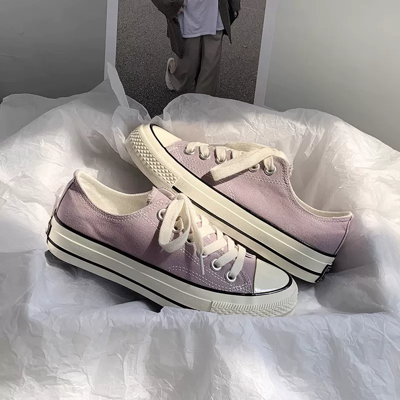 2023 ALLSTAR Seoul Converse Lace Taro Purple Low Top Canvas Shoes Women Summer New 1970s Versatile Sneakers