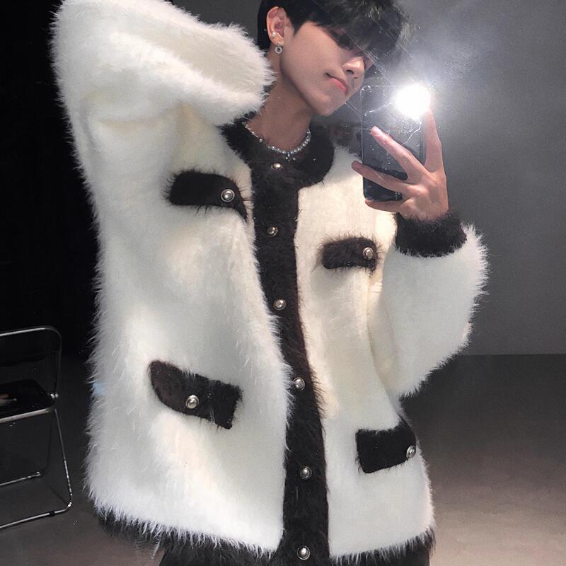 American-Style Trendy Lazy Chic Thick Mink Fur Cardigan Sweater Coat for Men and Women, Super Warm Autumn and Winter Top American-Style Trendy Lazy Chic Thick Mink Fur Cardigan Sweater Coat for Men and Women, Super Warm Autumn and Winter Top