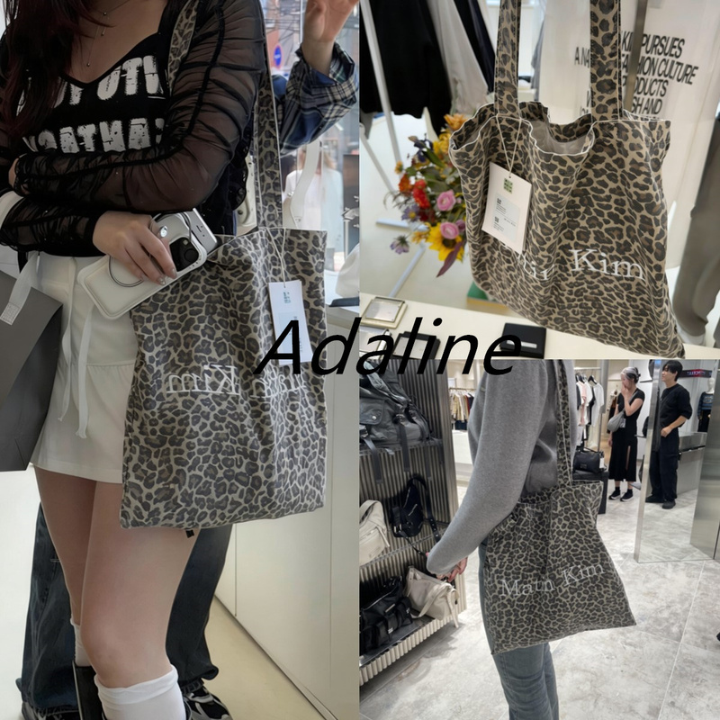 Small Amount in Stock Matinkim New Leopard Print Logo Canvas Bag Large Capacity Eco-Friendly Commuter Shoulder Tote Bag Small Amount in Stock Matinkim New Leopard Print Logo Canvas Bag Large Capacity Eco-Friendly Commuter Shoulder Tote Bag