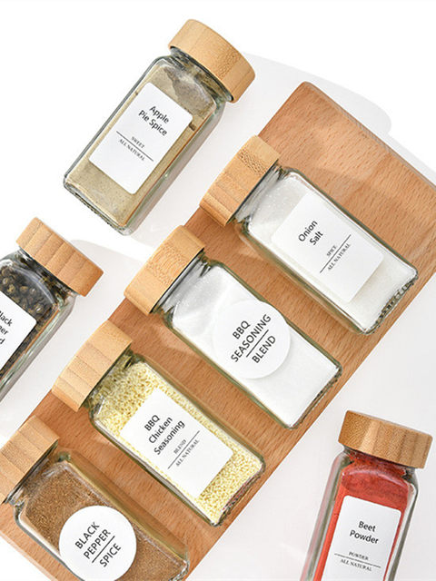 Seasoning bottle storage rack set creative kitchen seasoning rack glass seal small seasoning can spice bottle combination