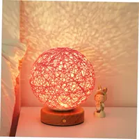 Круглая деревянная батарея 1600 мАч. 15 см (розовая красная) регулировка света без ощущения