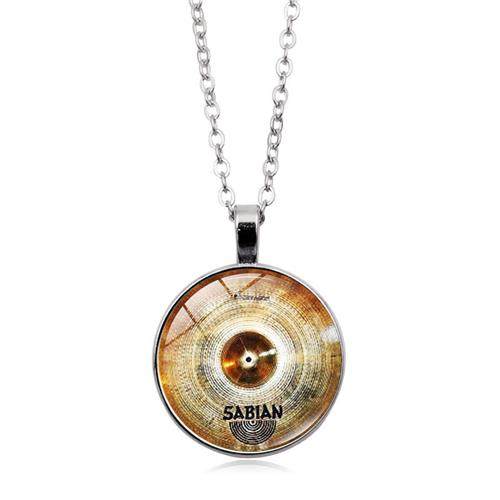New Dj Drummer Drum Set Time Gem Pendant Necklace for Women Versatile Cross-Border European and American Retro Sweater Chain Jewelry