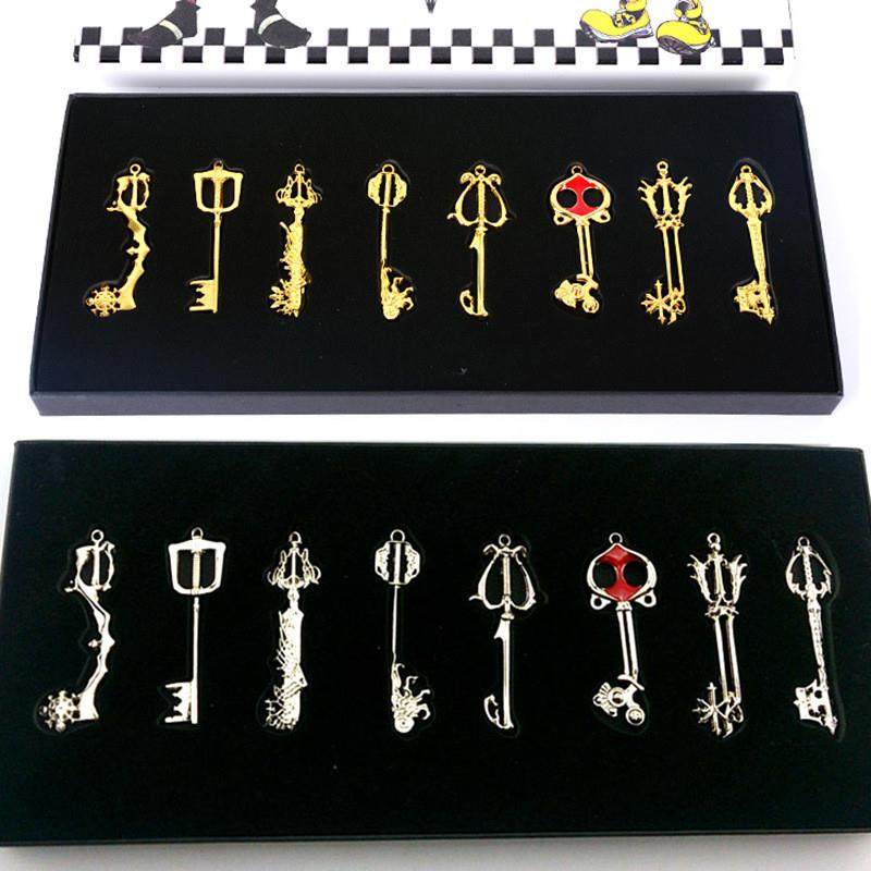 New Kingdom Hearts Key Set Pendant 8 Pieces Alloy Pendant Game Peripheral Accessories 6X1.5Cm