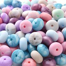 14mm 50Pcs Mini Abacus Silicone Beads Food Grade Saucer Loos