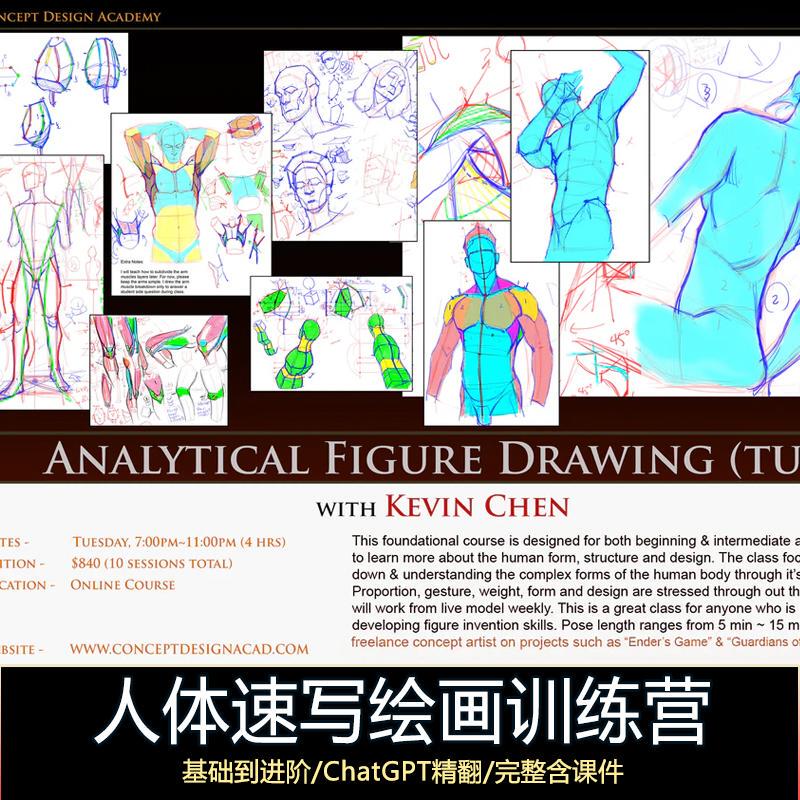 Human Body Structure Sketching Tutorial, Painting Torso, Head, Arms, Legs, Character Sketching Course