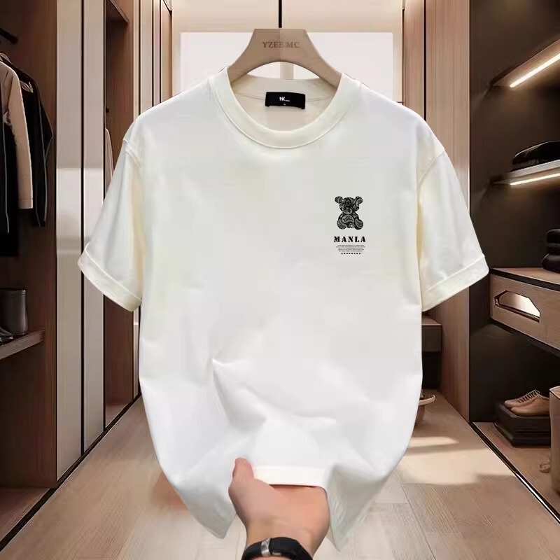 Outlet [Zone 90% off] Trendy Brand Pure Cotton Round Neck T-Shirt Summer Unisex Loose Versatile Printed Short-Sleeve Top T-Shirt