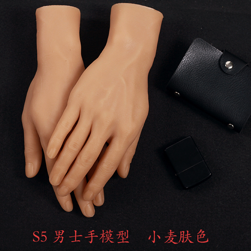 New Model of Simulated Male Hand Model, Silicone Prosthetic Hand Display Prop, Photography Prop, Fake Hand Model, Real-Life Mold for Acupuncture