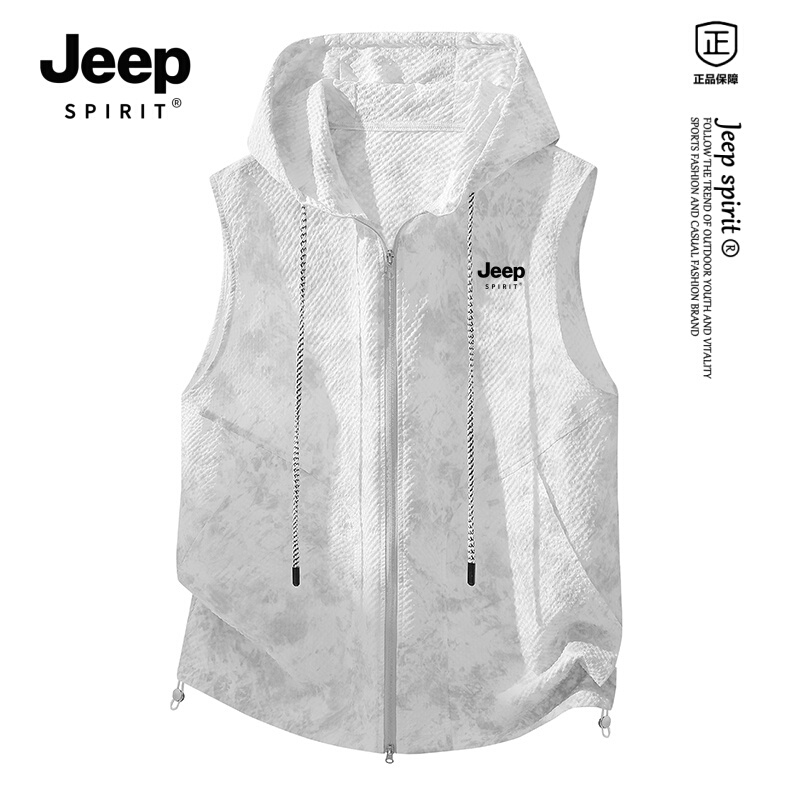 Jeep Spirit American-Style Tie-Dye Hooded Vest for Men, Summer 2026 New Casual Loose Vest Jacket Trendy Jeep Spirit American-Style Tie-Dye Hooded Vest for Men, Summer 2026 New Casual Loose Vest Jacket Trendy