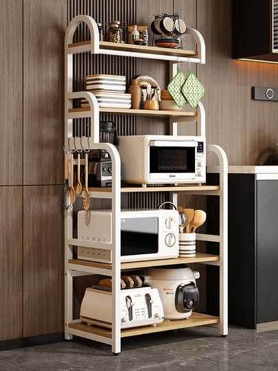 Kitchen Multi-Functional Storage Rack, Dedicated for Appliances Like Microwave Ovens and Rice Cookers, Integrated Wall-Mounted Floor-Standing Multi-Layer Cabinet