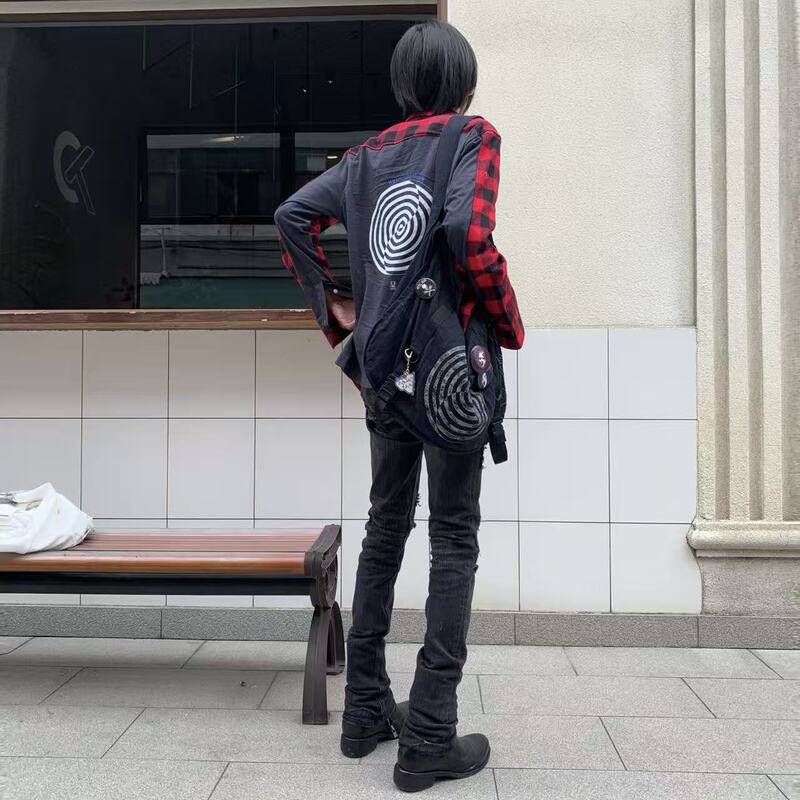 Sold Out at a Discount, Never Restocked. 06Sst Issue Swirl Patchwork Red and Black Plaid Shirt for Men and Women