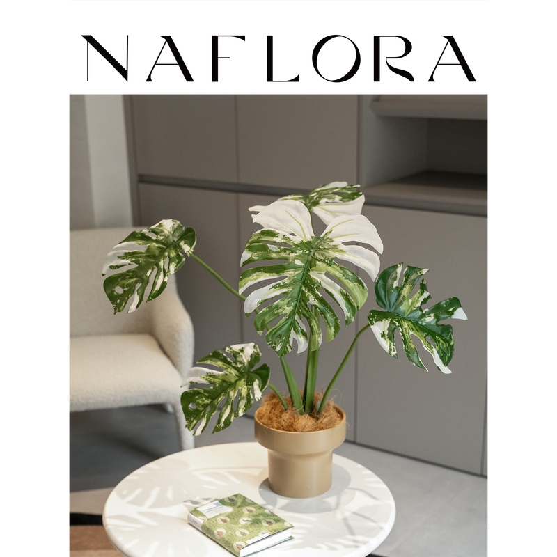 Na Home Flower Room Nordic Style Living Room Artificial Green Plant Monstera Potted Plant Fake Green Plant Ornament Decorative Fake Flower Decoration Piece