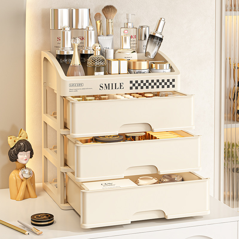 Máy Tính Để Bàn Mỹ Phẩm Hộp Bảo Quản Ngăn Kéo Chống Bụi Mặt Nạ Son Môi Hộp Cọ Trang Điểm Bàn Trang Điểm Kem Gió kệ gương trang điểm kệ trang điểm bằng gỗ