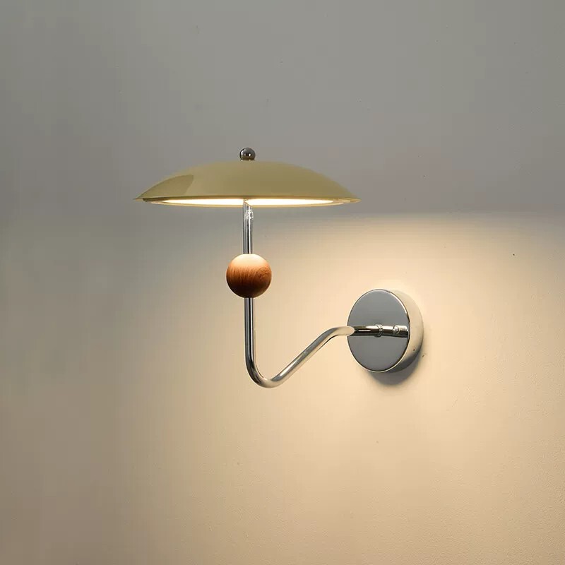 Vintage Bauhaus Bedroom Bedside Lamp, French Retro Ufo Wall Lamp, Minimalist Designer Style Corridor Lighting