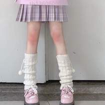 Autumn and winter leg womens pile set knitted white warm mid-tube protector? jk socks set y2k lolita socks calf