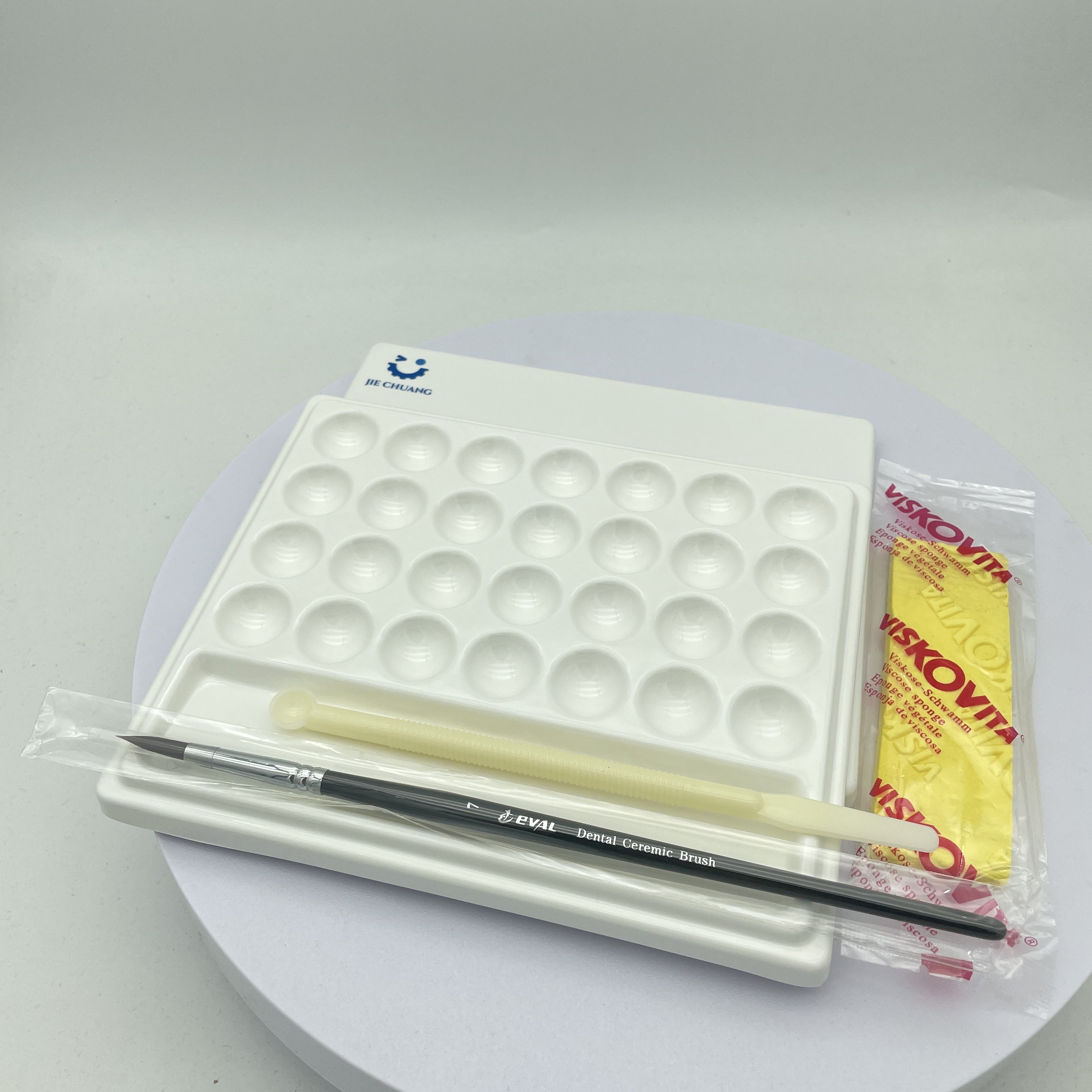 牙科上瓷盘义齿保湿陶瓷调色板 牙科上釉盘 义齿瓷粉调瓷盘
