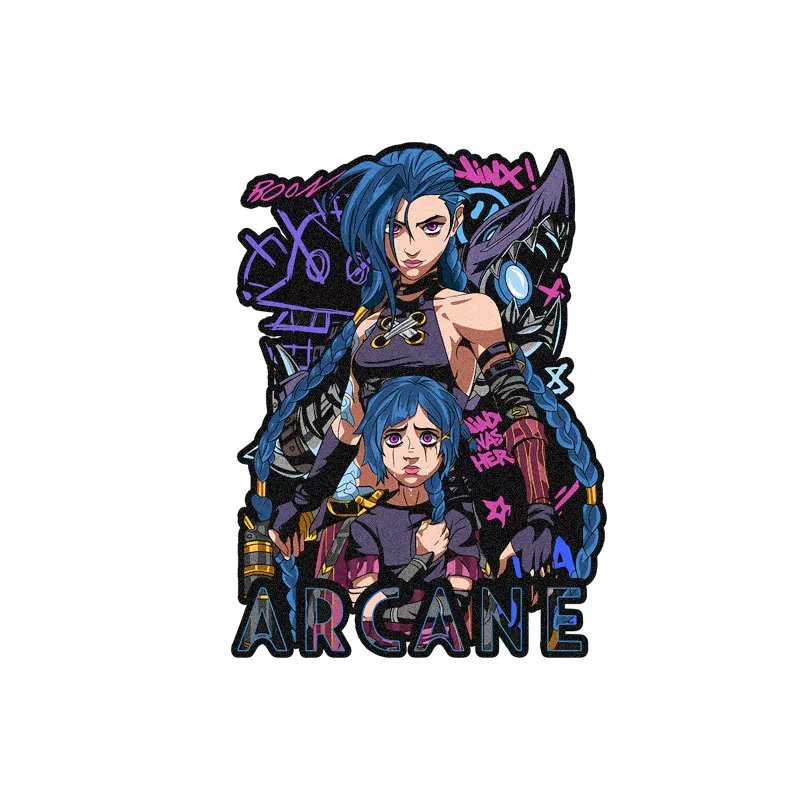 Стикеры для периферии игры Jinx Runaway Loli League, креативные, всплеск кожаный, граффити города, ночной герой, отражающие наклейки