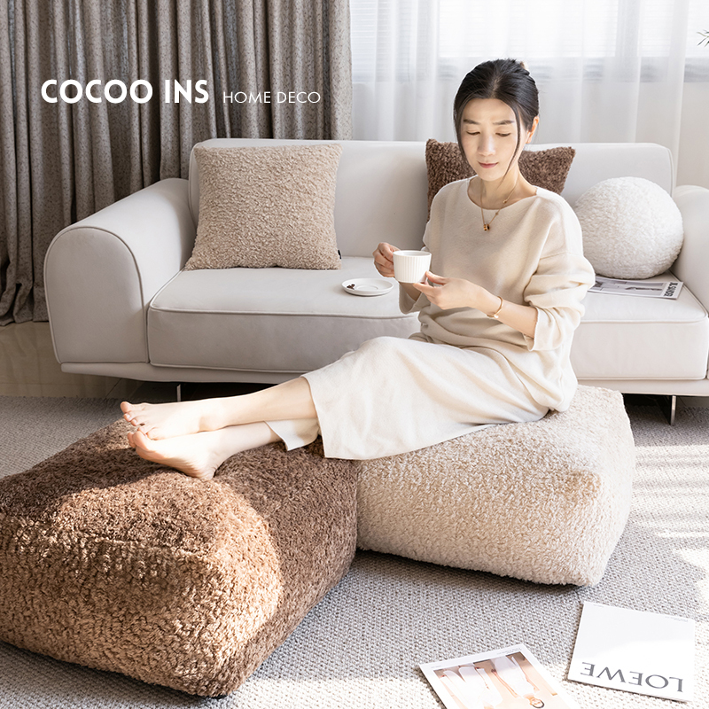 Modern Solid Color Home Futon Wabi-Sabi Style Lazy Sofa Living Room Bedroom Ottoman Balcony Bay Window Reading Cushion