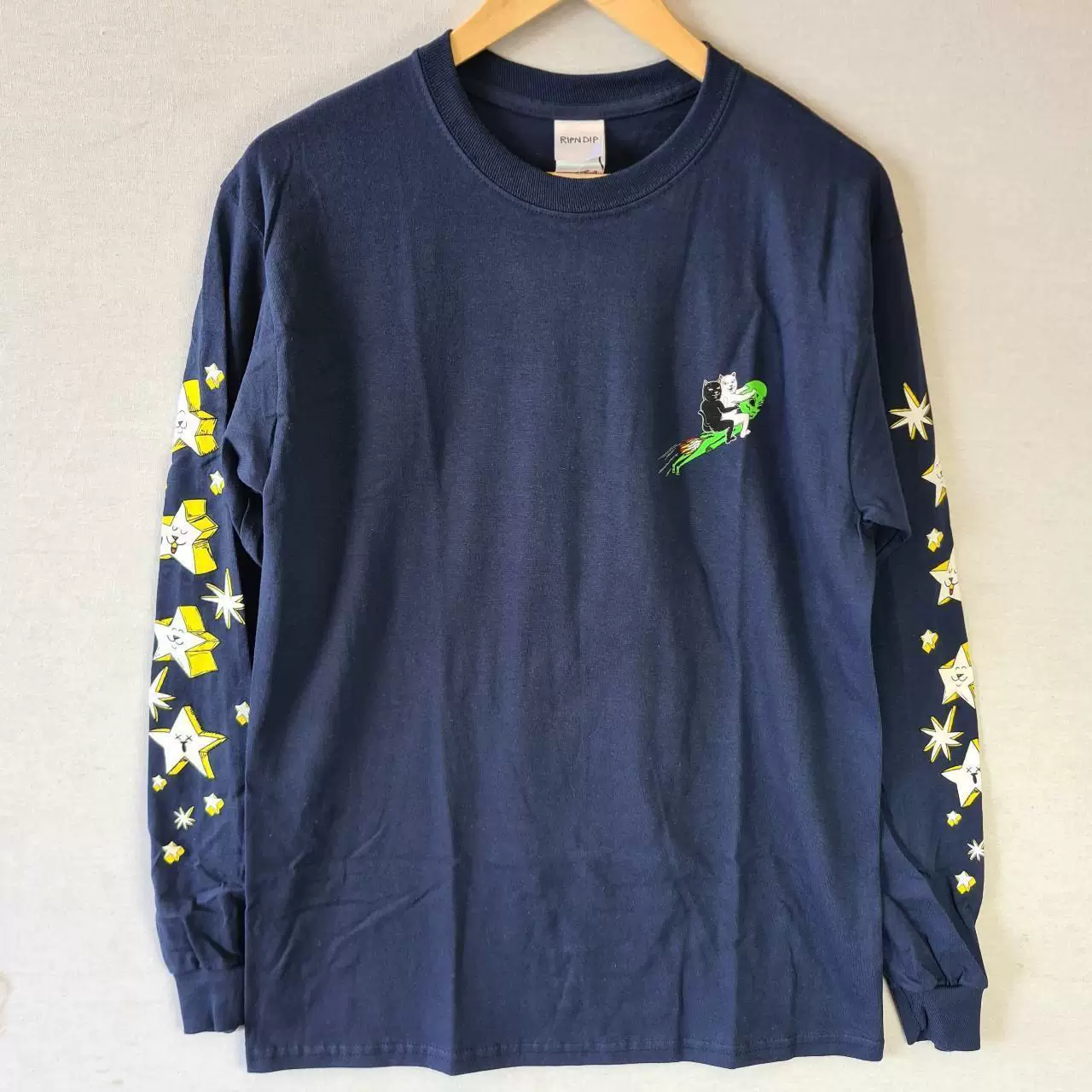 [RIPNDIP Star Gazer длинный рукав картина поп-культура хип-хоп длинный рукав футболка]