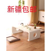 Xinjiang solid wood tatami coffee table bay window table white European small table balcony small coffee table Japanese style low table