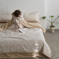 Qiao Mu Xiangwan|Machine washable Category A maternal and infant grade three-dimensional jacquard summer cooling quilt set of four skin-friendly air-conditioning thin quilt summer