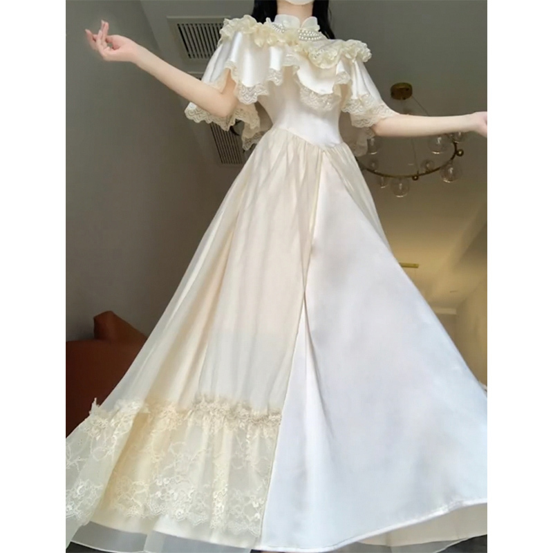 This Year's Popular French First-Love Palace Style Fugitive Princess Dress Adult Birthday Mini Dress High-End Waist-Cinching Dress