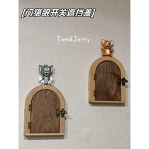 Socket switch decoration cover ugly wooden door frame switch wall sticker protective cover door eye cat eye cover home decoration