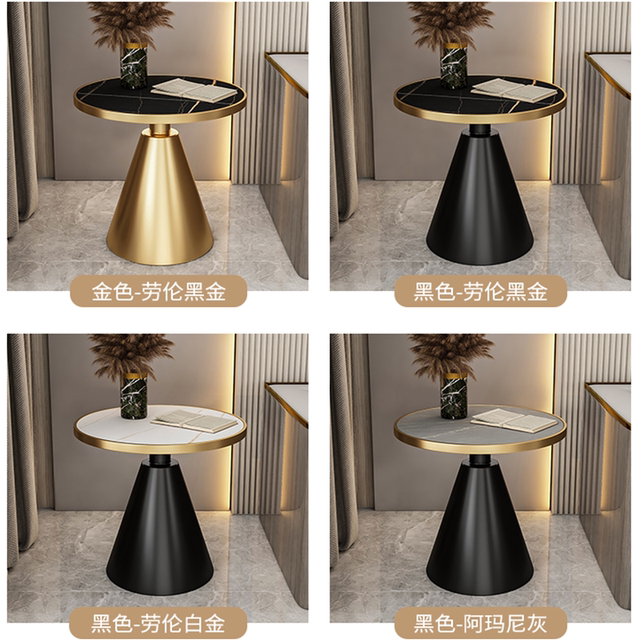 Nordic light luxury side table round marble sofa corner table balcony hotel small round table internet ສະເຫຼີມສະຫຼອງ slate ຕາຕະລາງກາເຟຂະຫນາດນ້ອຍ