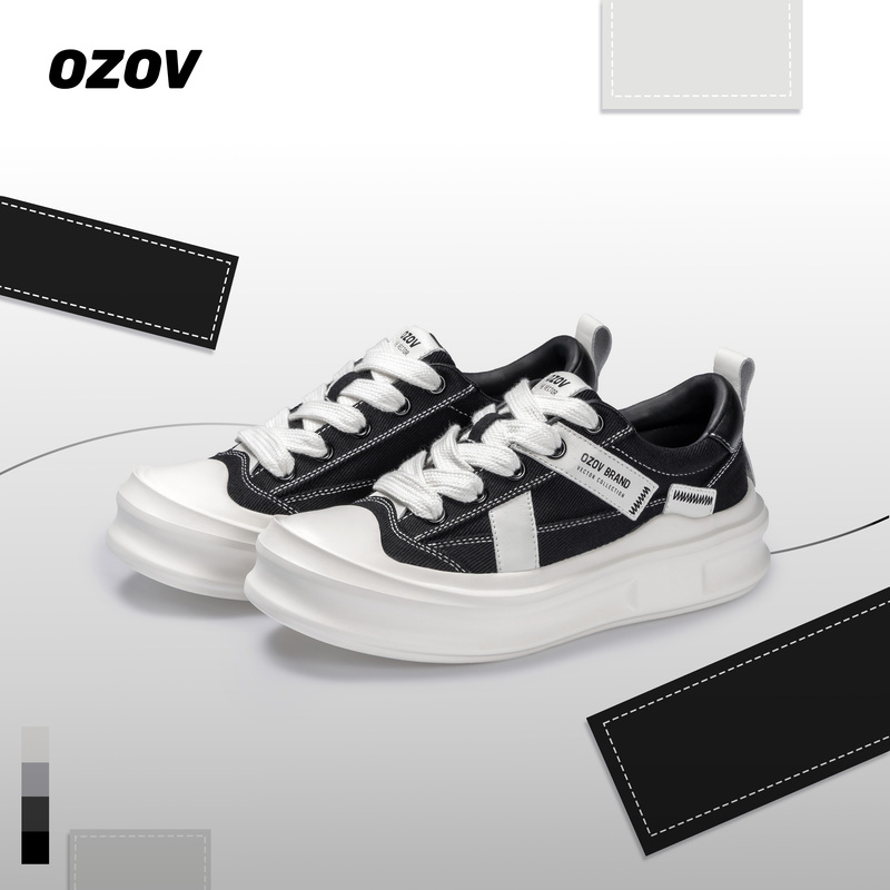 Ozov Star Arc Black and White Panda Comfortable Lightweight Soft Elastic Thick-Soled Height-Increasing Unisex Couple Versatile Casual Sneakers Ozov Star Arc Black and White Panda Comfortable Lightweight Soft Elastic Thick-Soled Height-Increasing Unisex Couple Versatile Casual Sneakers