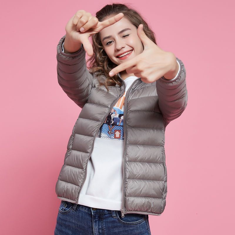 Off-Season Clearance Women's Short Student Korean Style Cute Slim Simple Fashion Lightweight Plus Size White Duck down Jacket
