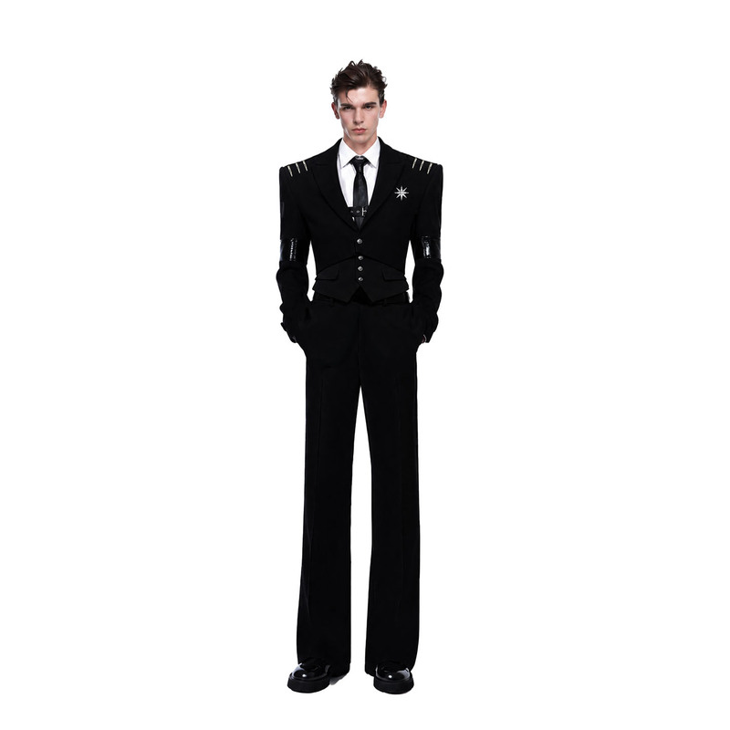 Yicai【Peninsula Rhythm】Wide-Shoulder, Narrow-Waist, Raised-Shoulder Short Suit for Banquets and Performances, Waist-Cinching Blazer Yicai【Peninsula Rhythm】Wide-Shoulder, Narrow-Waist, Raised-Shoulder Short Suit for Banquets and Performances, Waist-Cinching Blazer