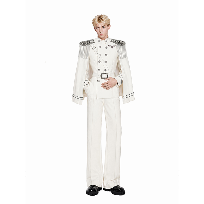 Yicai【Haoying White Tailoring】Wide-Shoulder, Narrow-Waist Suit, High-End Men's Jacket, Structured Shoulder, Slim-Fit Waist Suit Yicai【Haoying White Tailoring】Wide-Shoulder, Narrow-Waist Suit, High-End Men's Jacket, Structured Shoulder, Slim-Fit Waist Suit