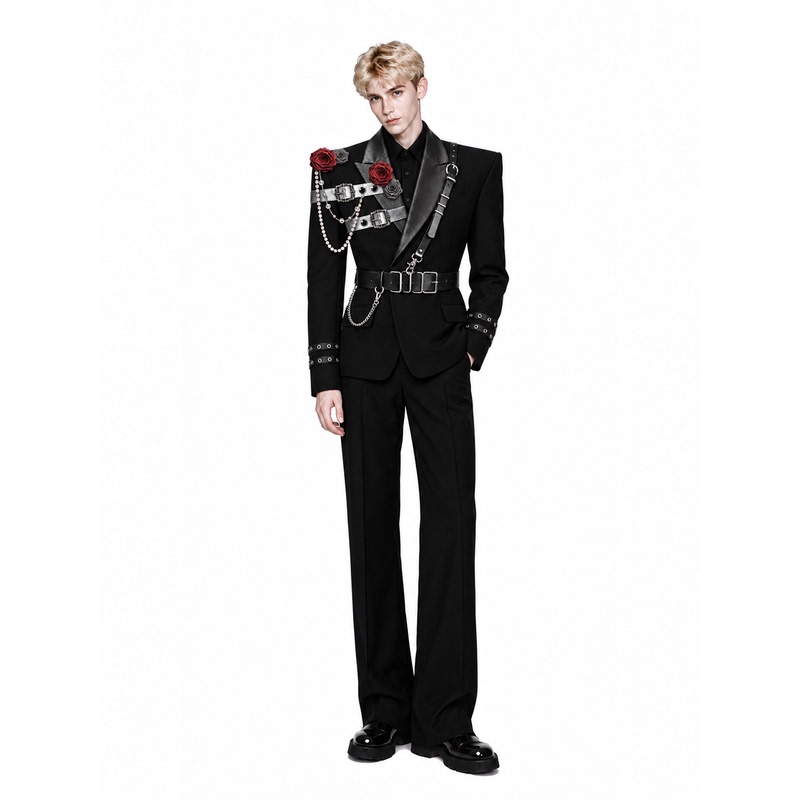 Yicai【Reined Rose】Wide-Shoulder, Narrow-Waist Blazer with Structured Design and Tailored Waist